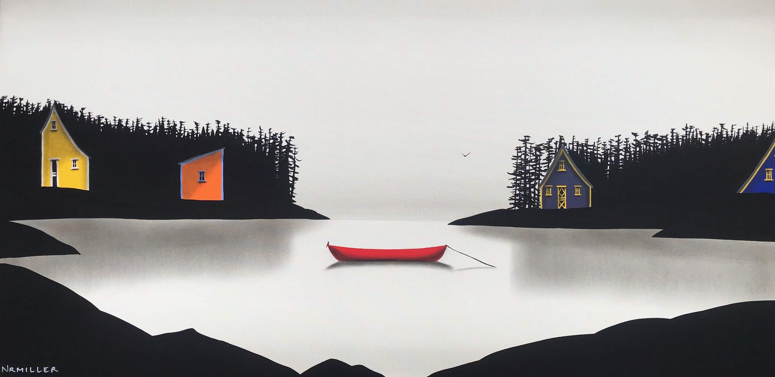 The Ancient, Distant Flow, mixed media landscape painting by Natasha Miller | Effusion Art Gallery + Cast Glass Studio, Invermere BC