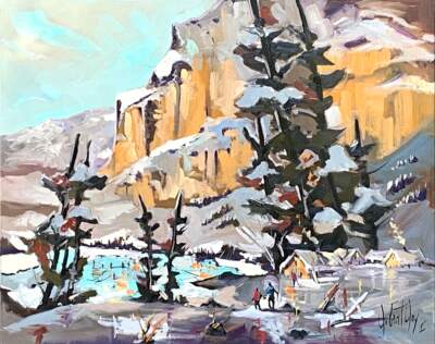 Ne tardez pas pour vivre, landscape painting by Robert Roy | Effusion Art Gallery + Cast Glass Studio, Invermere BC