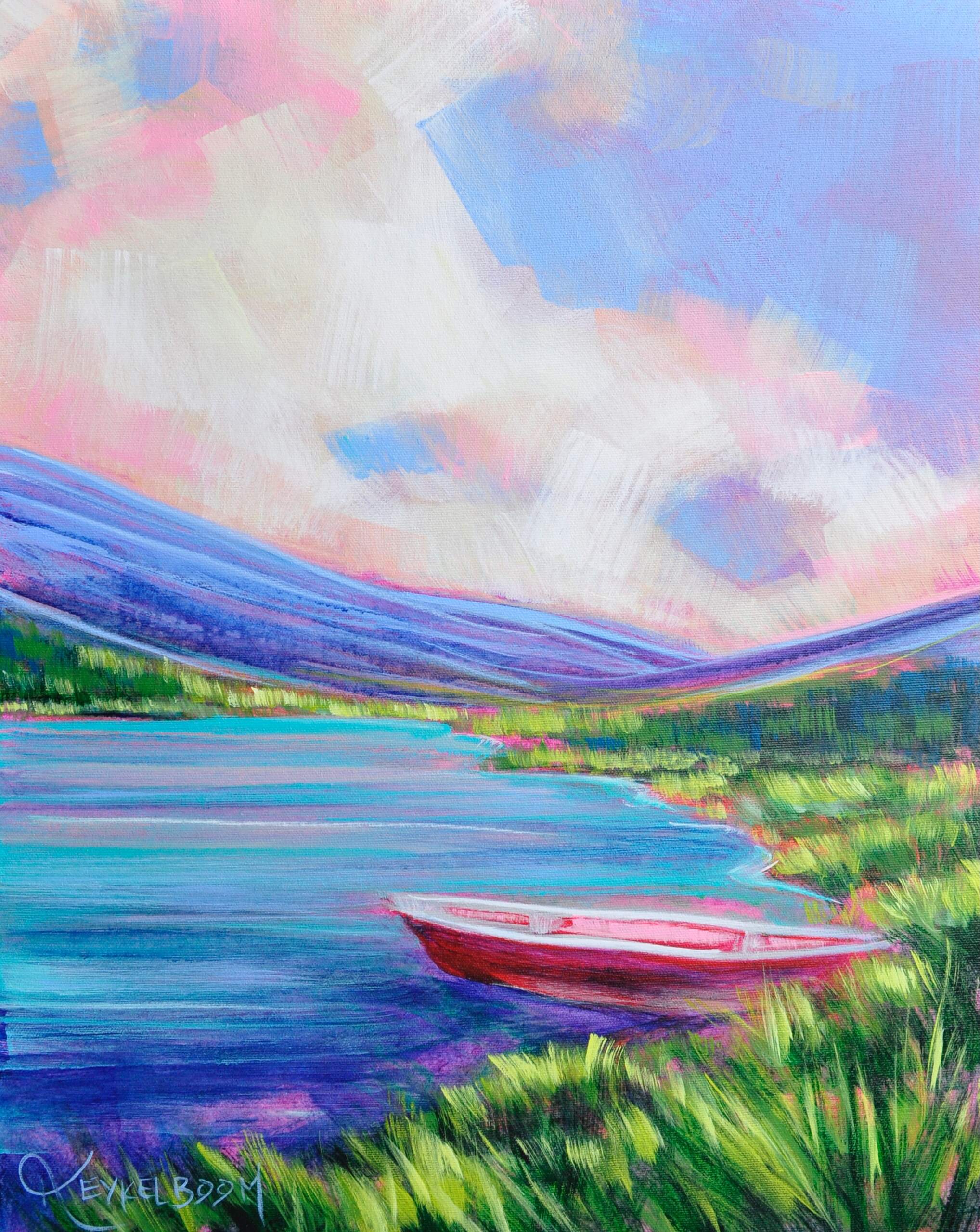 Once Upon a Dream, acrylic landscape by Kayla Eykelboom | Effusion Art Gallery + Cast Glass Studio, Invermere BC