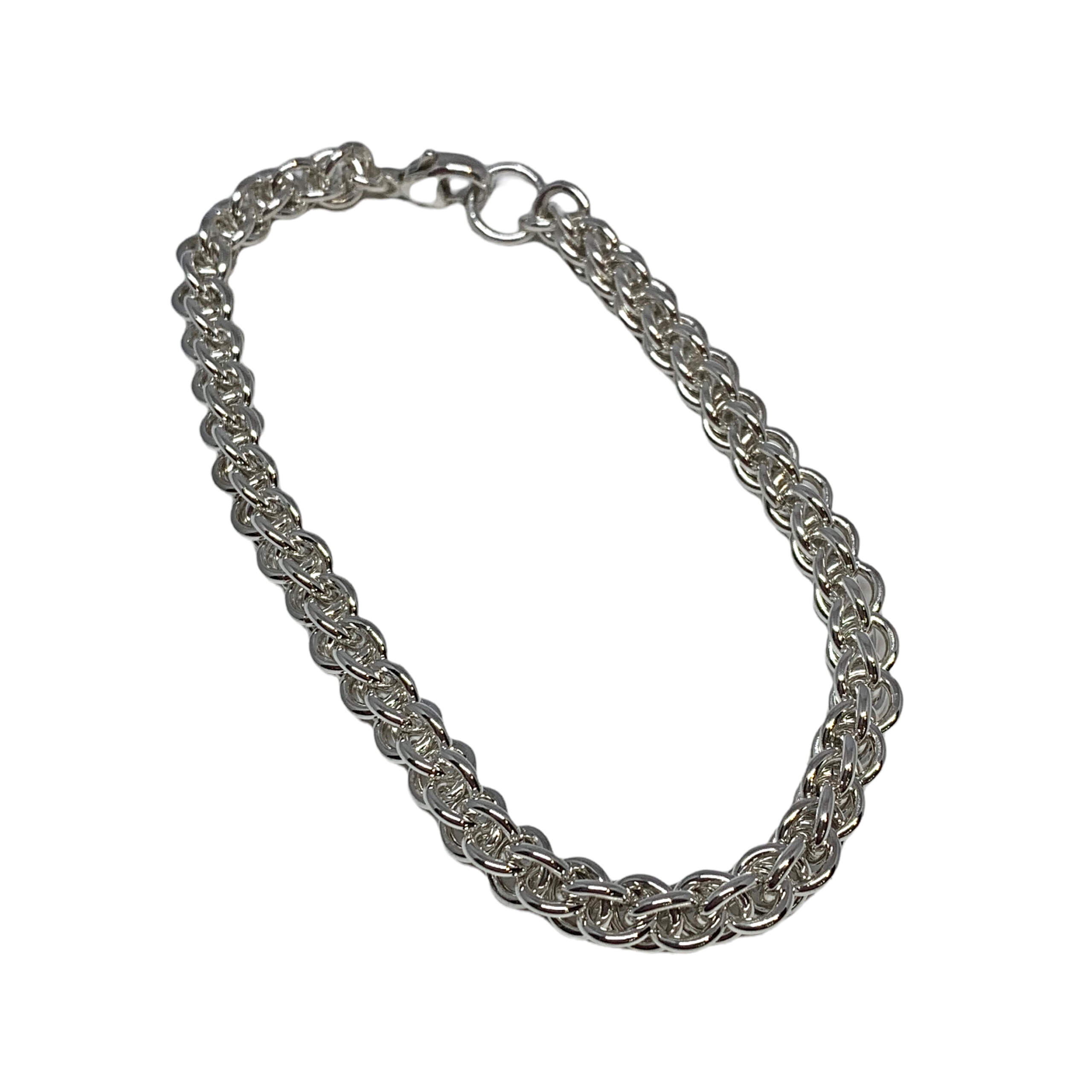 Locally handmade silver chainmaille bracelet by A&R Jewellery | Effusion Art Gallery + Cast Glass Studio, Invermere BC