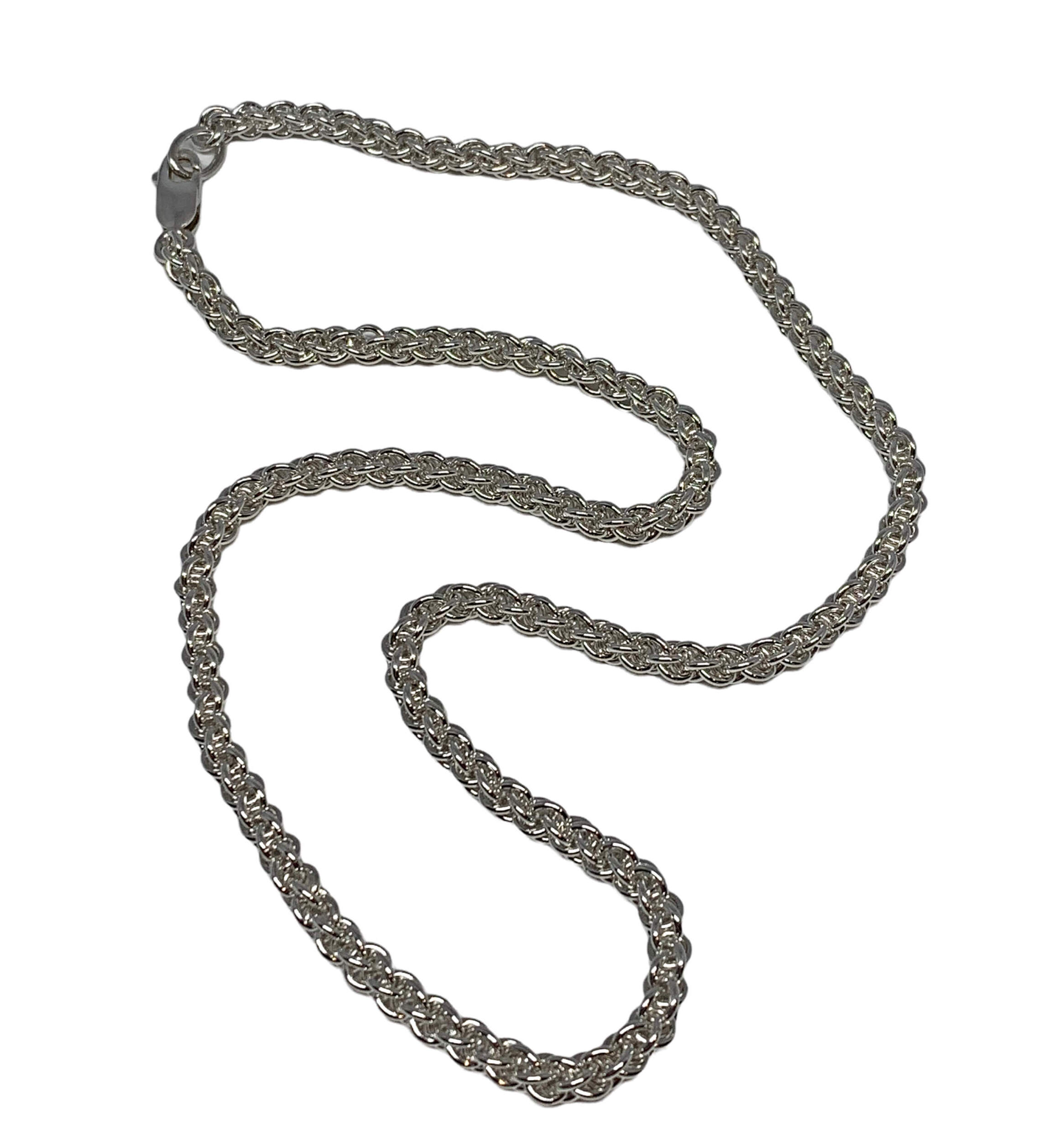 Locally handmade silver chainmaille necklace by A&R Jewellery | Effusion Art Gallery + Cast Glass Studio, Invermere BC