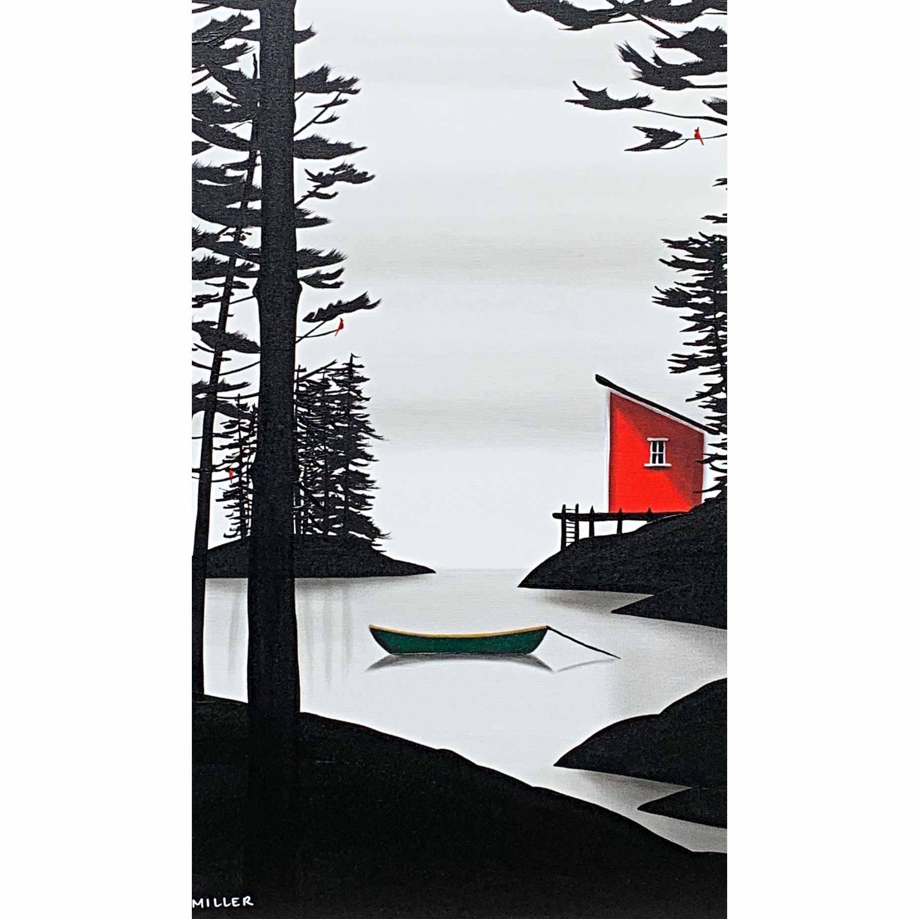 A Weekend Away, mixed media landscape painting by Natasha Miller | Effusion Art Gallery + Cast Glass Studio, Invermere BC