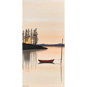 Best Case Scenario, original mixed media sunset painting by Natasha Miller | Effusion Art Gallery + Cast Glass Studio, Invermere BC