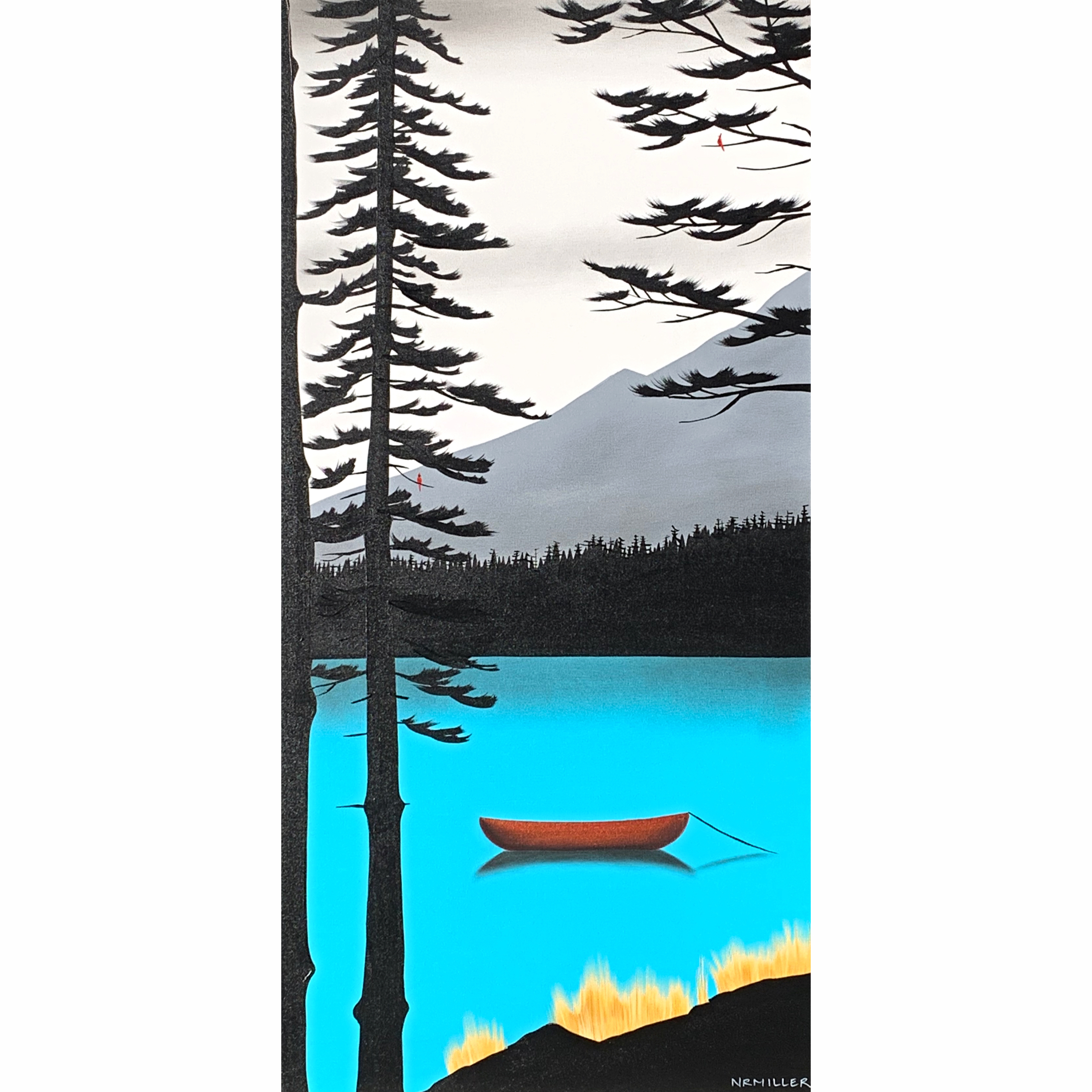 Best Case Scenario, original mixed media landscape painting of Lake Louise by Natasha Miller | Effusion Art Gallery + Cast Glass Studio, Invermere BC