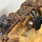 Buzz, salvaged metal and spruce wood bee hive + honeycomb sculpture by Wendy Stone | Effusion Art Gallery + Cast Glass Studio, Invermere BC