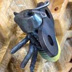 Buzz, salvaged metal and spruce wood bee hive + honeycomb sculpture by Wendy Stone | Effusion Art Gallery + Cast Glass Studio, Invermere BC