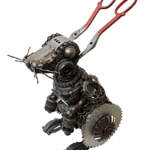 Sheer Joy, salvaged metal bunny sculpture by Wendy Stone | Effusion Art Gallery + Cast Glass Studio, Invermere BC