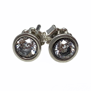 Handmade sterling silver and CZ stud earrings by Karyn Chopik.