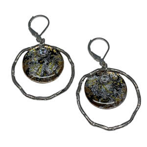 Handmade bronze, sterling silver, art resin, + CZ earrings by Karyn Chopik | Effusion Art Gallery + Cast Glass Studio, Invermere BC