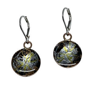 Handmade bronze, sterling silver, + art resin earrings by Karyn Chopik | Effusion Art Gallery + Cast Glass Studio, Invermere BC
