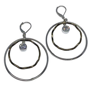 Handmade bronze, sterling silver, + CZ earrings by Karyn Chopik | Effusion Art Gallery + Cast Glass Studio, Invermere BC