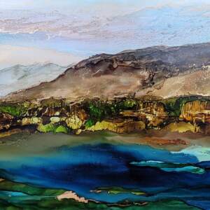 I Belong Here, Alcohol Ink Landscape by Paulina Tokarski | Effusion Art Gallery + Cast Glass Studio, Invermere BC