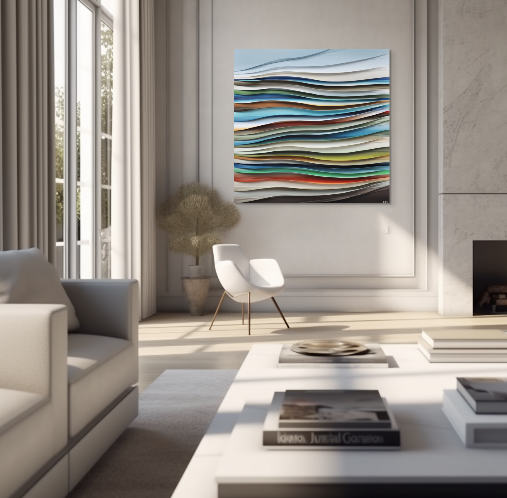 Terre de chez nous, 3-D mixed media abstract painting by Melanie Giguere at Effusion Art Gallery in Invermere, BC.