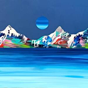 Rocheuses 1822, acrylic mountain painting by Stephanie Rivet | Effusion Art Gallery + Cast Glass Studio, Invermere BC