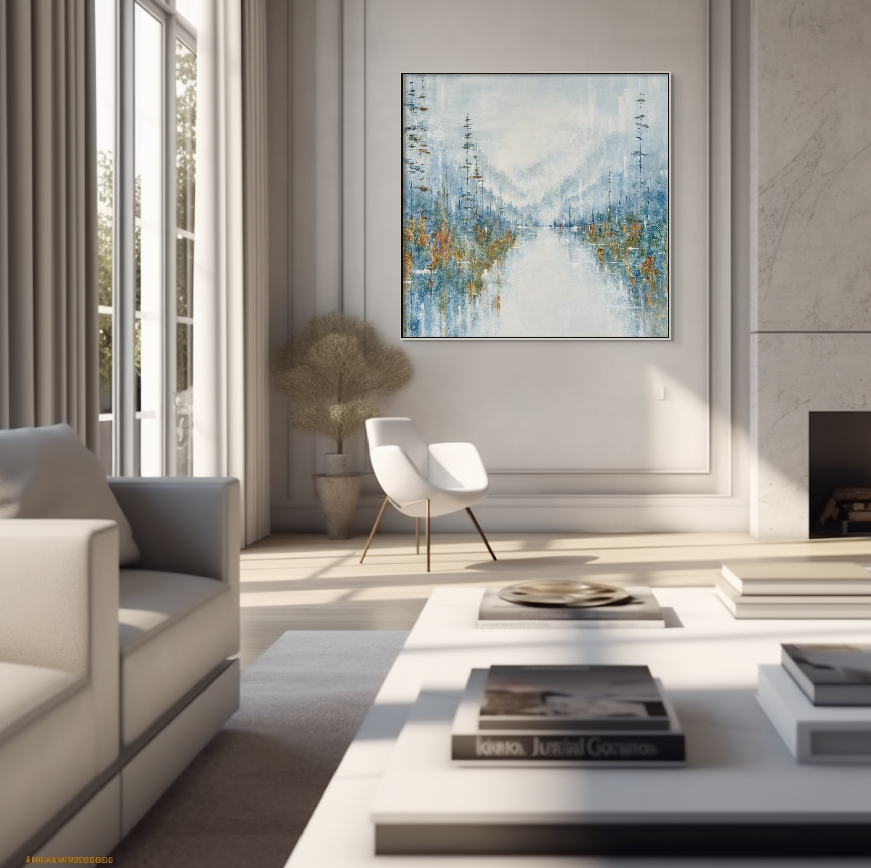 Close to You, original lake landscape painting by Gina Sarro at Effusion Art Gallery in Invermere, BC.