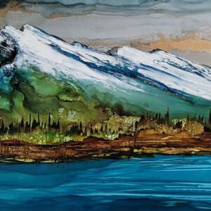 Before Winter Comes, original alcohol ink landscape painting by Paulina Tokarski | Effusion Art Gallery + Cast Glass Studio, Invermere BC