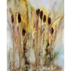 Silently They Speak, original alcohol ink landscape painting by Paulina Tokarski | Effusion Art Gallery + Cast Glass Studio, Invermere BC