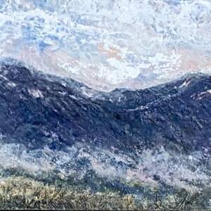 Early Morning Mist, encaustic landscape painting by Lee Anne LaForge | Effusion Art Gallery + Cast Glass Studio, Invermere, BC