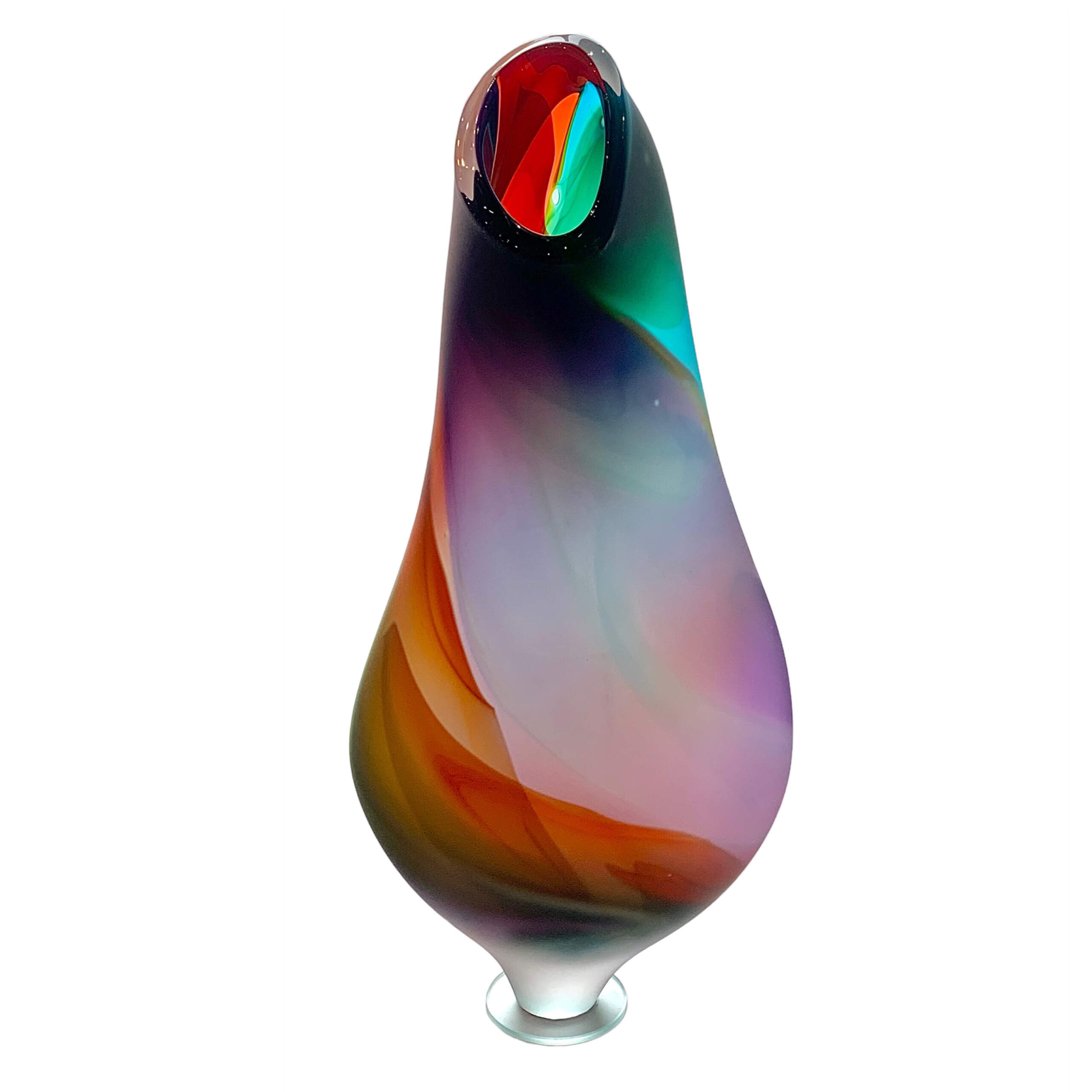Dancing Silks, blown glass vase by Hayden MacRae | Effusion Art Gallery + Cast Glass Studio, Invermere BC