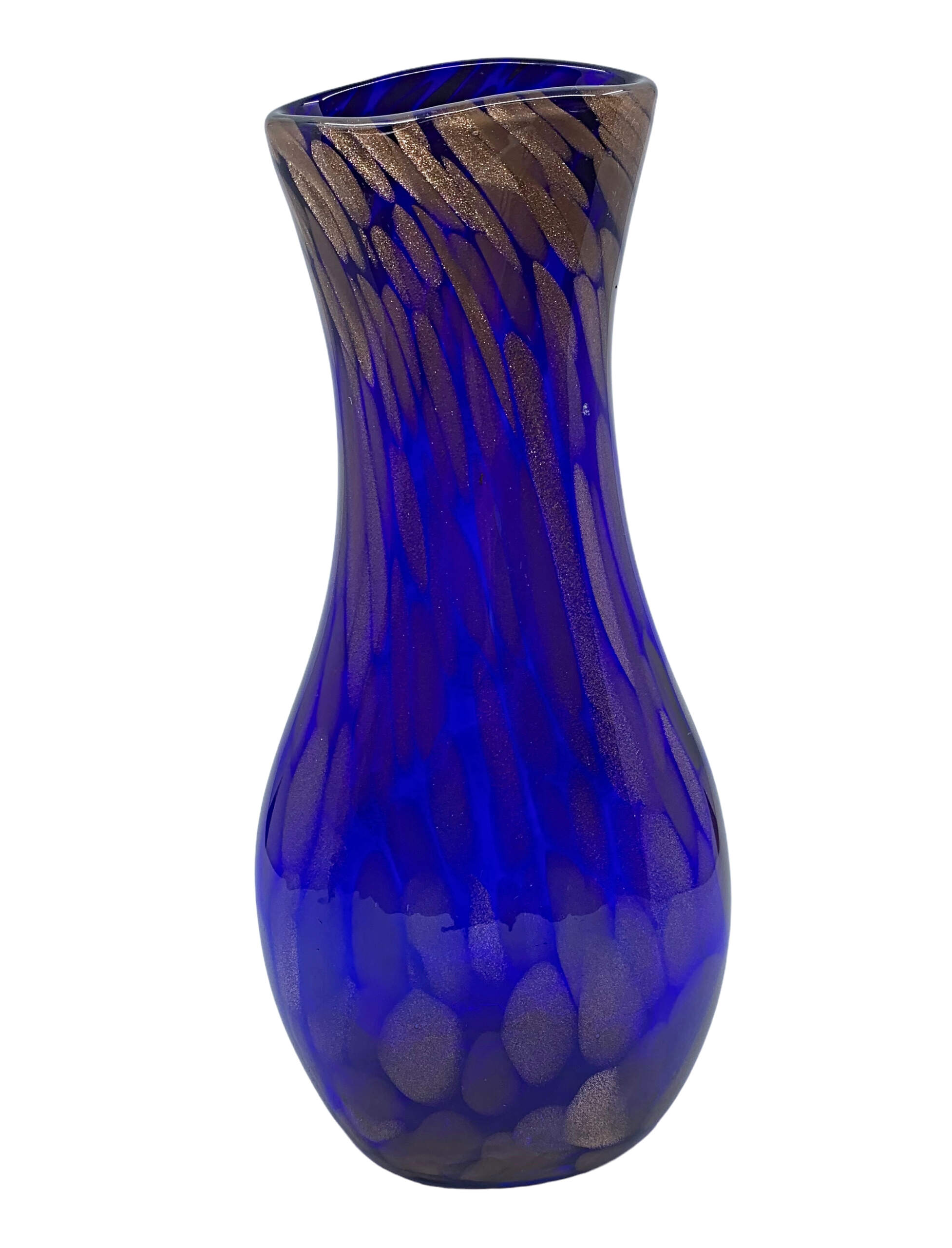 Gold Aventurine Vase 3, blown glass vase by Hayden MacRae | Effusion Art Gallery + Cast Glass Studio, Invermere BC