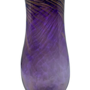 Gold Aventurine Vase 4, purple and rose gold blown glass vase by Hayden MacRae.