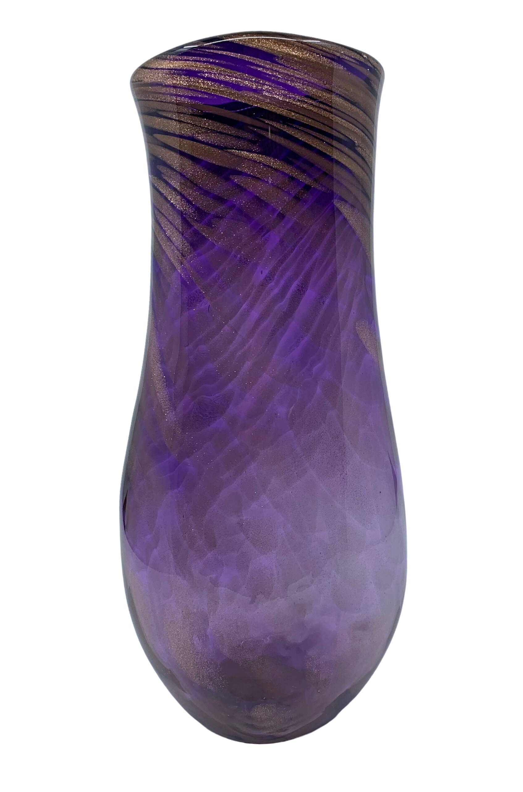 Gold Aventurine Vase 4, blown glass vase by Hayden MacRae | Effusion Art Gallery + Cast Glass Studio, Invermere BC
