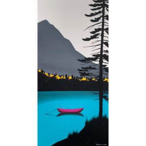 Free as a Bird, mixed media landscape painting by Natasha Miller | Effusion Art Gallery + Cast Glass Studio, Invermere BC