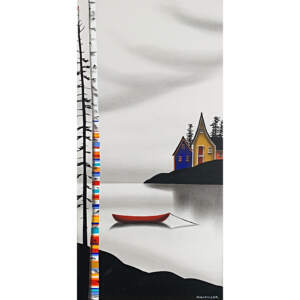 May You be Well, mixed media landscape painting by Natasha Miller | Effusion Art Gallery + Cast Glass Studio, Invermere BC