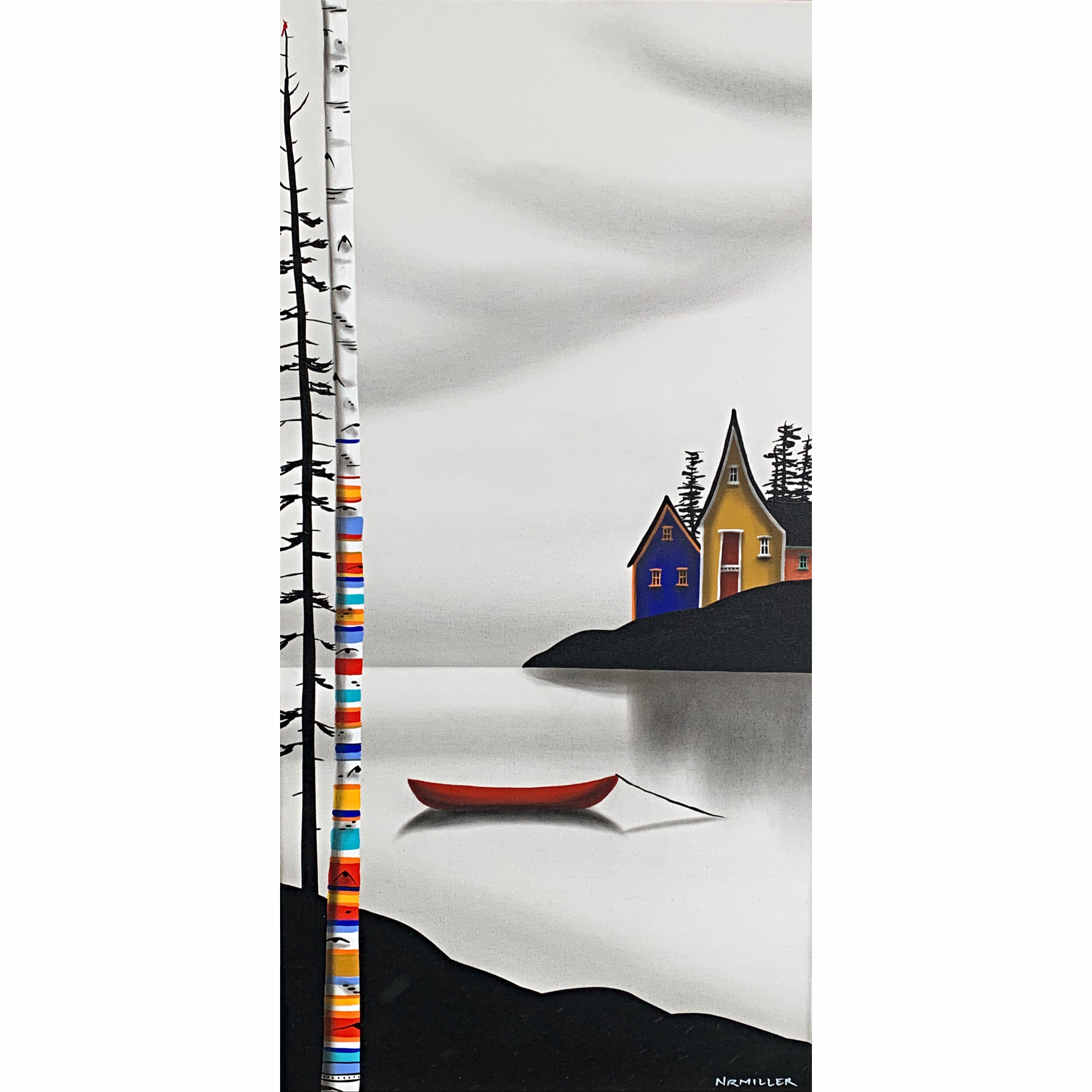 May You be Well, mixed media landscape painting by Natasha Miller | Effusion Art Gallery + Cast Glass Studio, Invermere BC