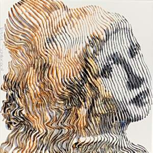 The Girl with the Pearl Earring, 3-D classic portrait painting by Virginie Schroeder | Effusion Art Gallery + Cast Glass Studio, Invermere BC