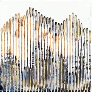 The Mountain of My Dream (Banff), 3-D landscape painting of Castle Mountain by Virginie Schroeder | Effusion Art Gallery + Cast Glass Studio, Invermere BC