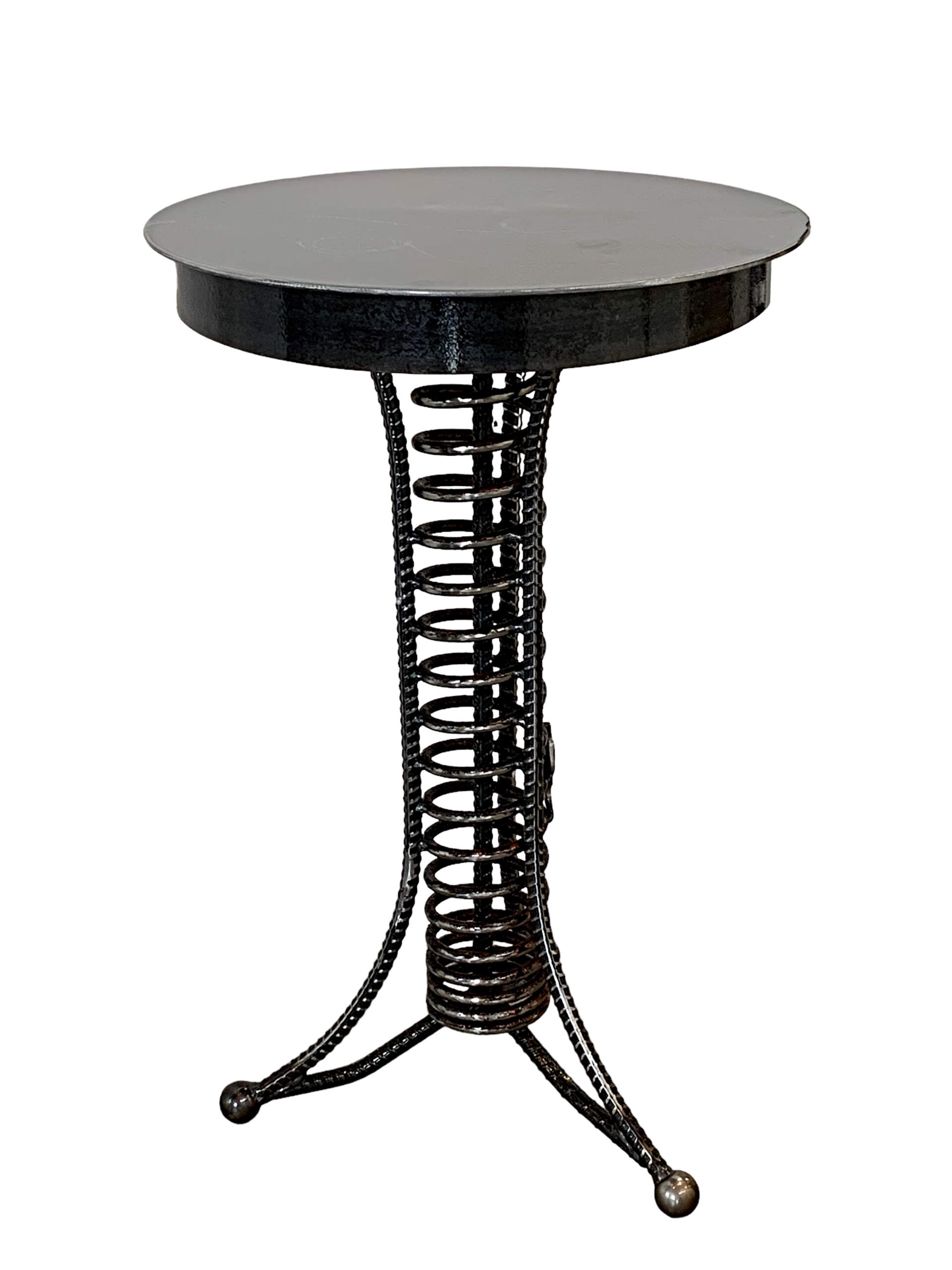 Side Table 2, reclaimed steel by Wendy Stone | Effusion Art Gallery + Cast Glass Studio, Invermere BC