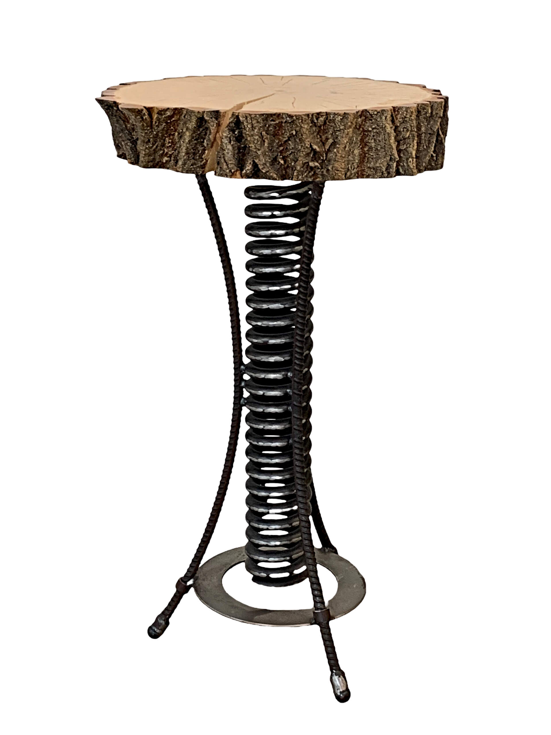 Side Table 3, reclaimed steel and wood by Wendy Stone | Effusion Art Gallery + Cast Glass Studio, Invermere BC