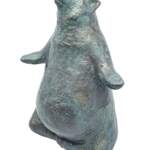 Meditation Bliss, mixed media yoga bear sculpture by Karin Taylor | Effusion Art Gallery, Invermere BC