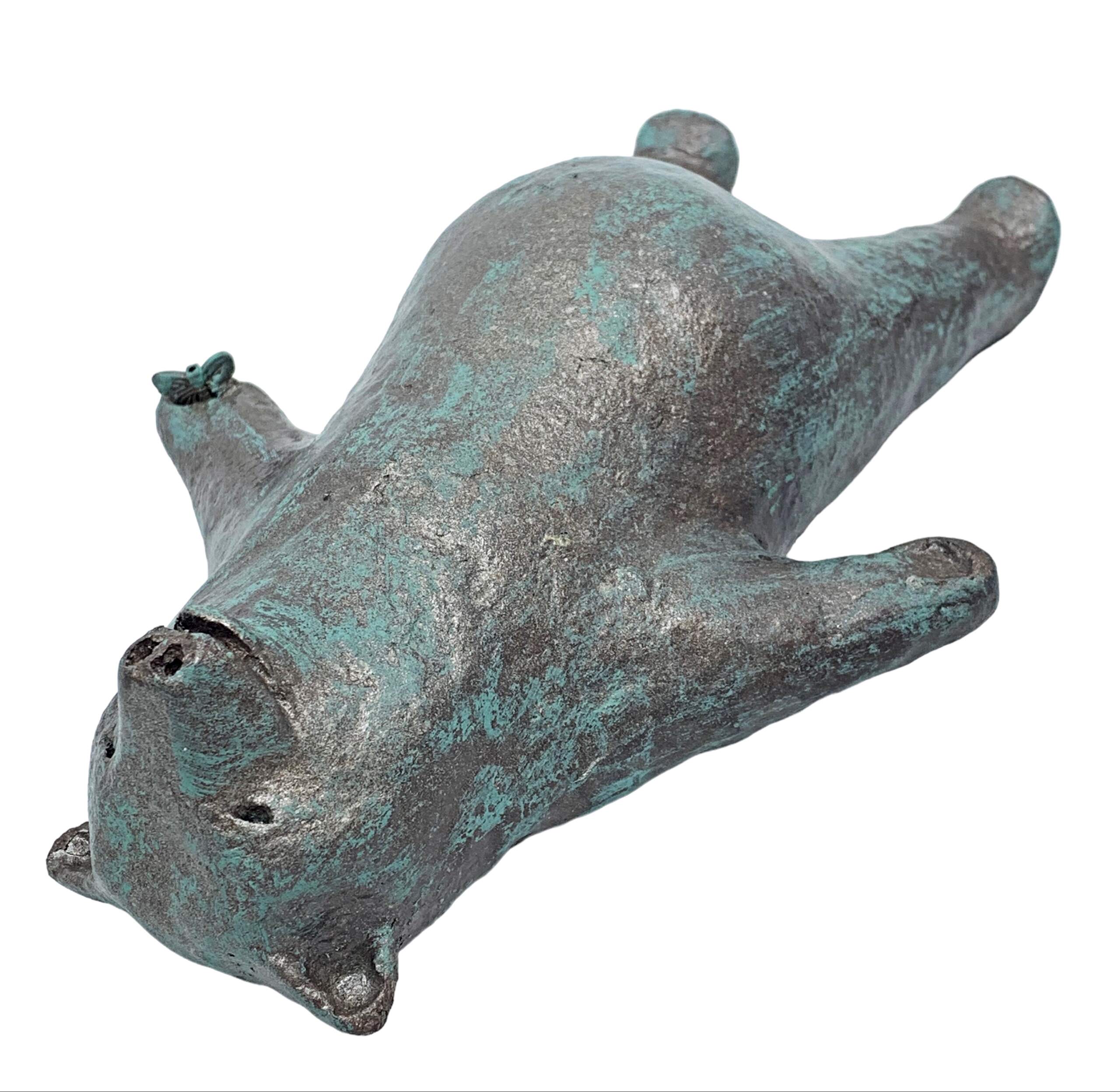 Savasana is My Thing, mixed media yoga bear sculpture by Karin Taylor | Effusion Art Gallery, Invermere BC