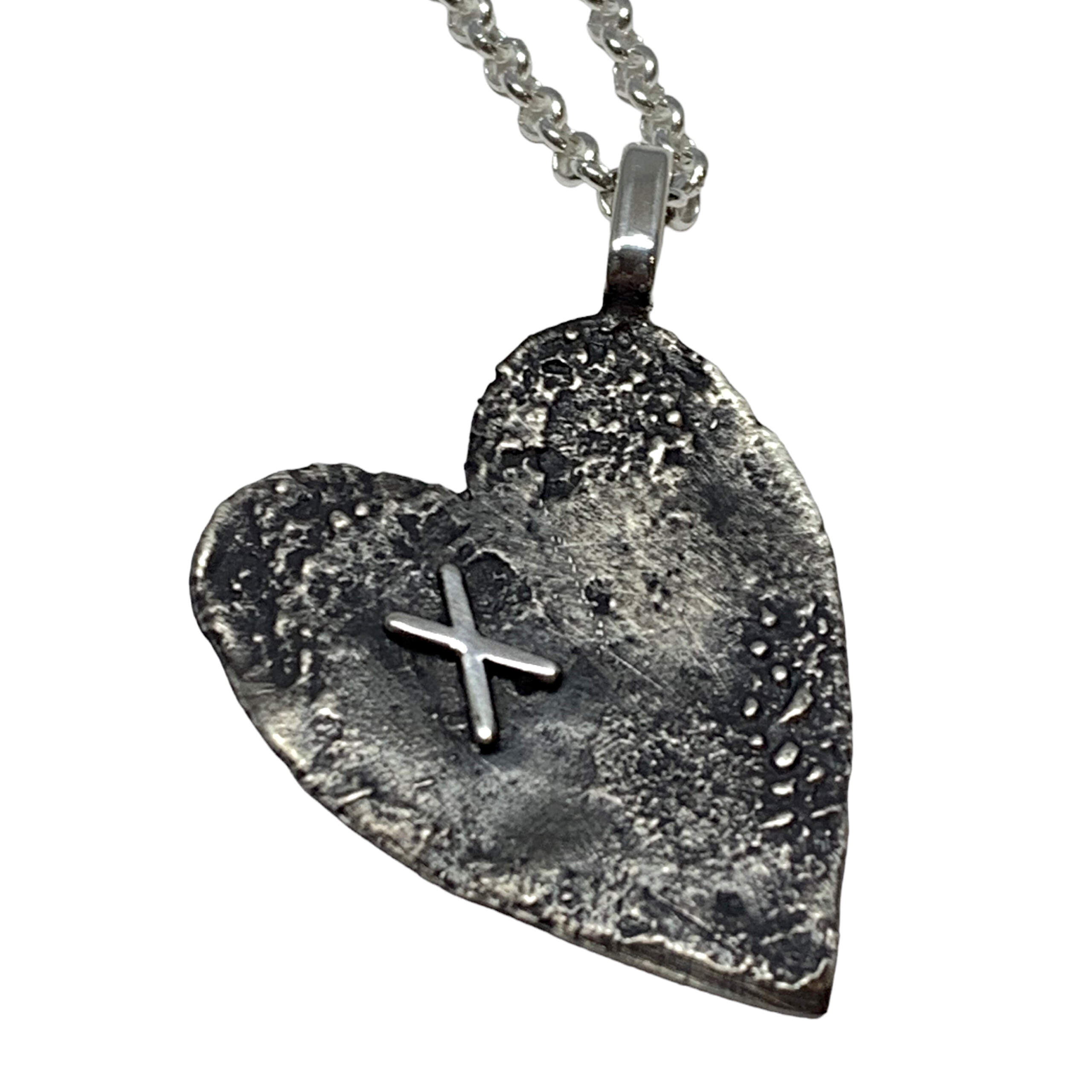 Cross My Heart Sterling Silver Necklace by Karyn Chopik | Effusion Art Gallery, Invermere BC