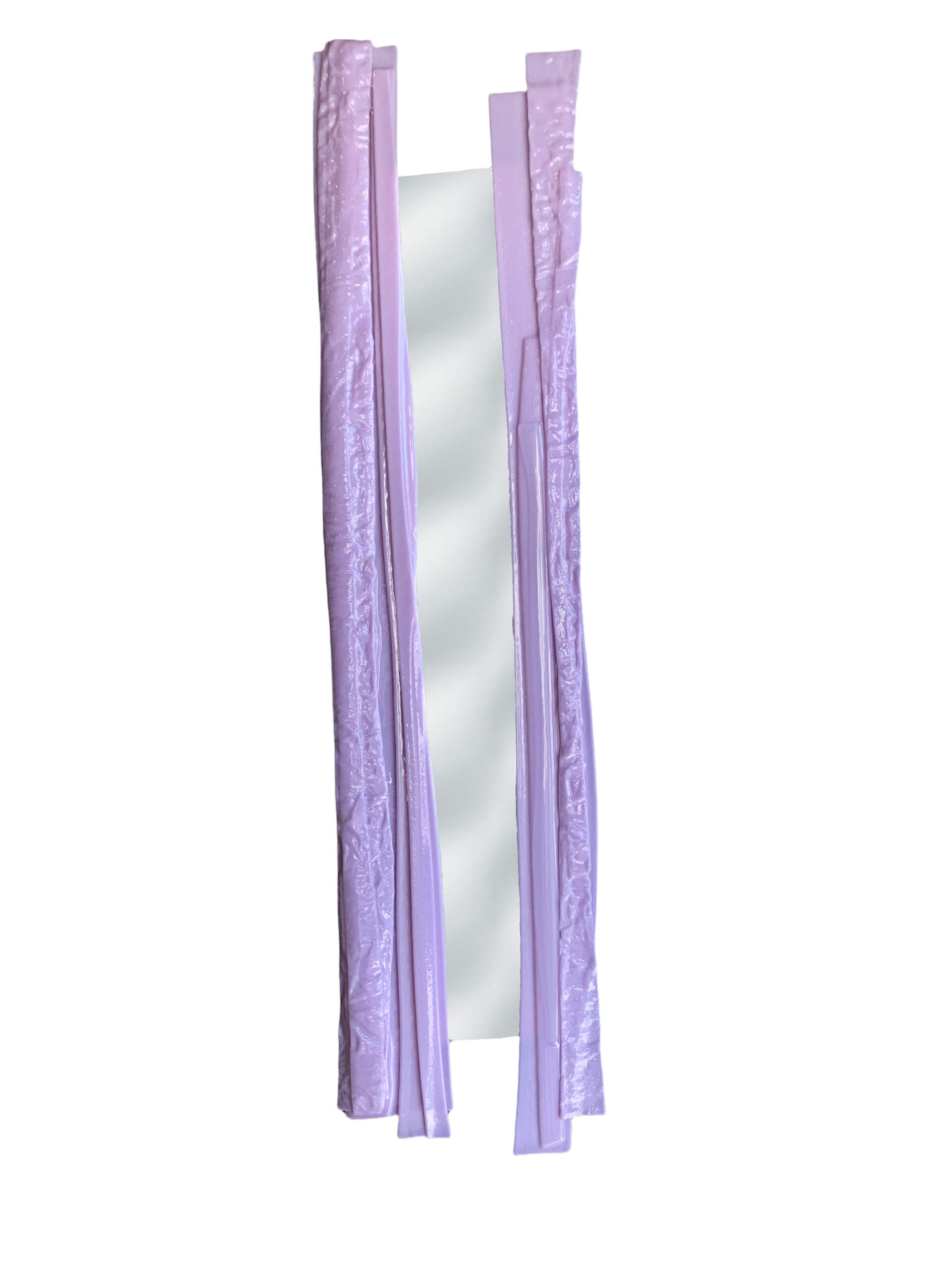 Reflections 12, lilac cast glass mirror by Heather Cuell | Effusion Art Gallery, Invermere BC