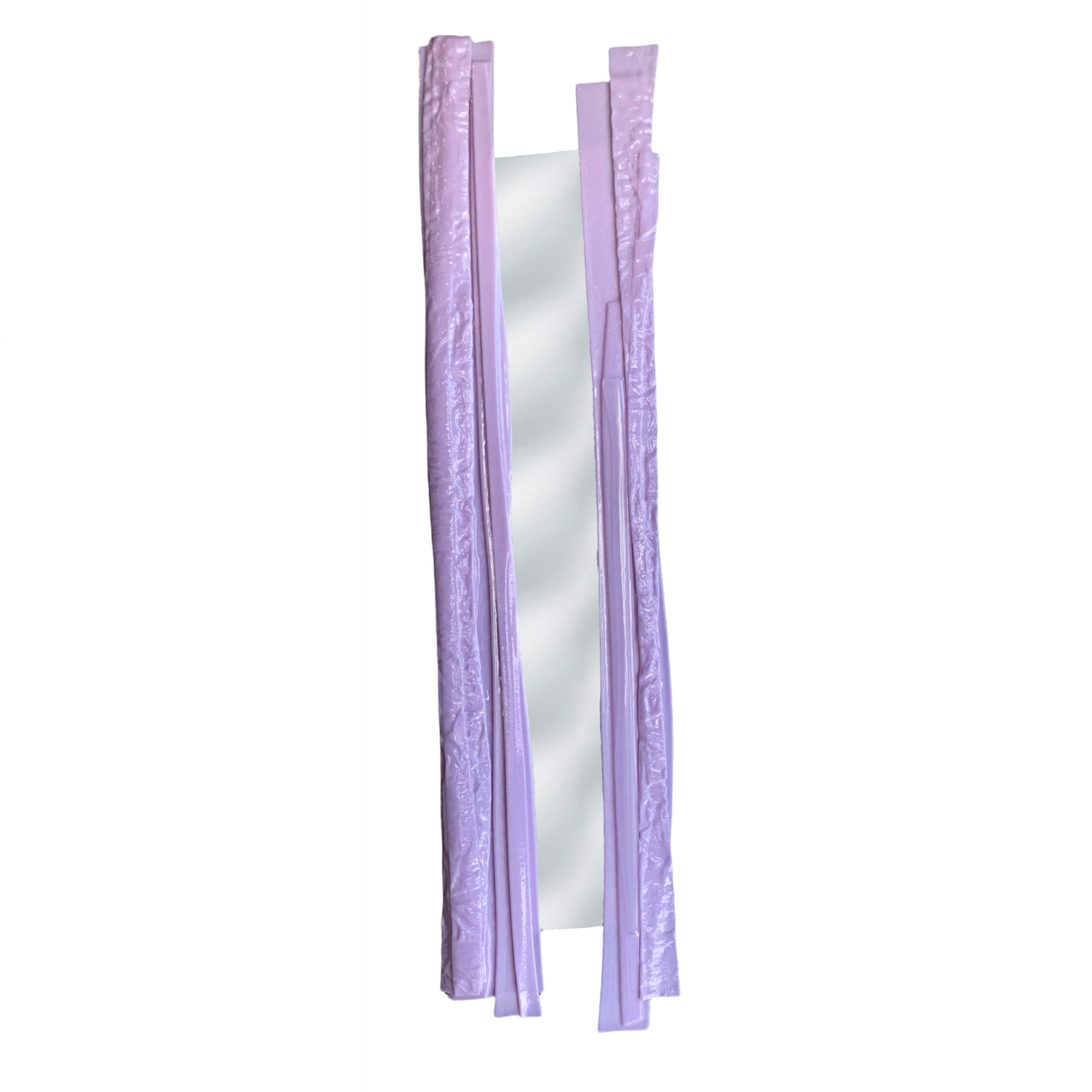 Reflections 12, lilac cast glass mirror by Heather Cuell | Effusion Art Gallery, Invermere BC