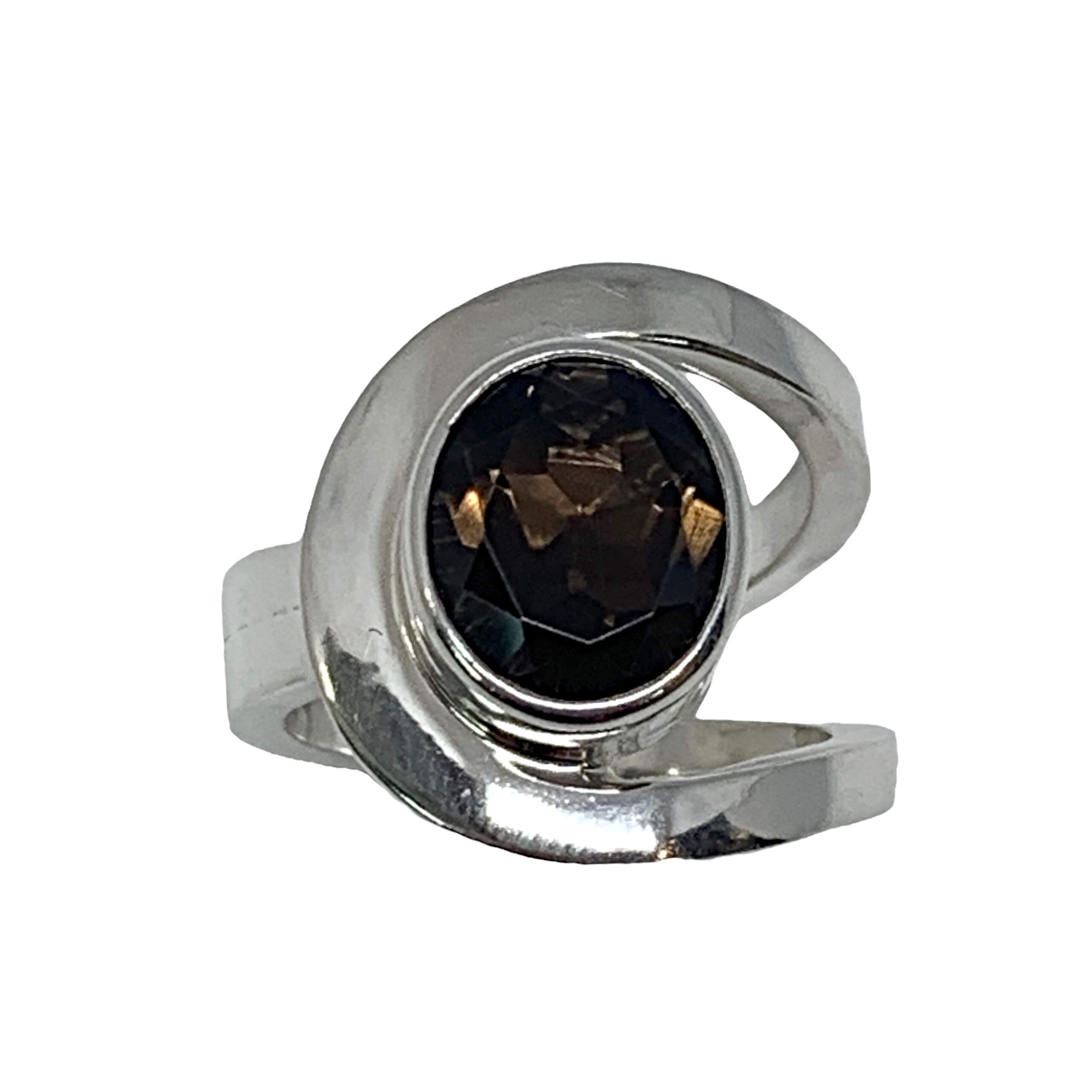 Handmade smoky quartz and silver ring by A&R Jewellery | Effusion Art Gallery + Cast Glass Studio, Invermere BC