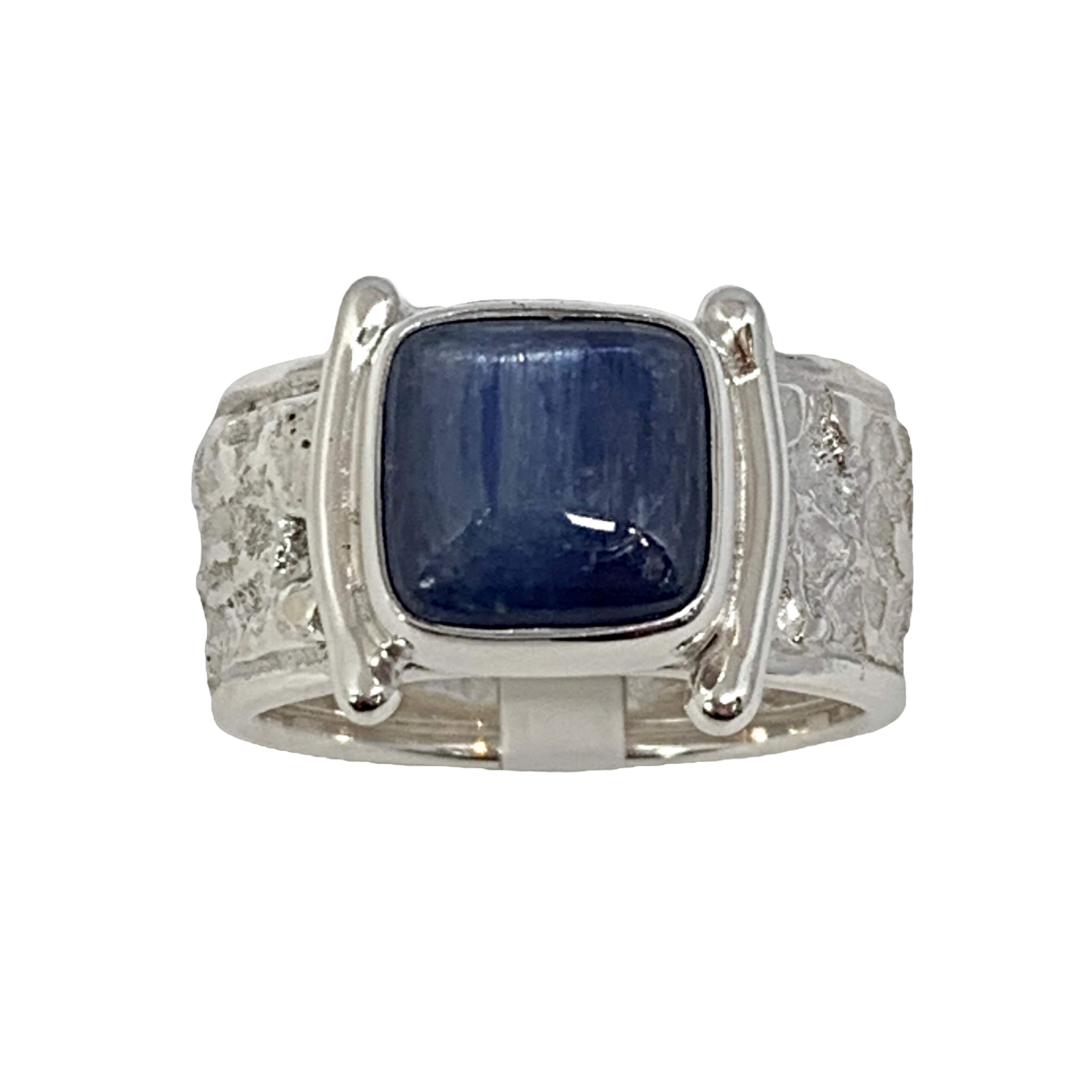 Handmade blue kyanite and silver ring by A&R Jewellery | Effusion Art Gallery + Cast Glass Studio, Invermere BC
