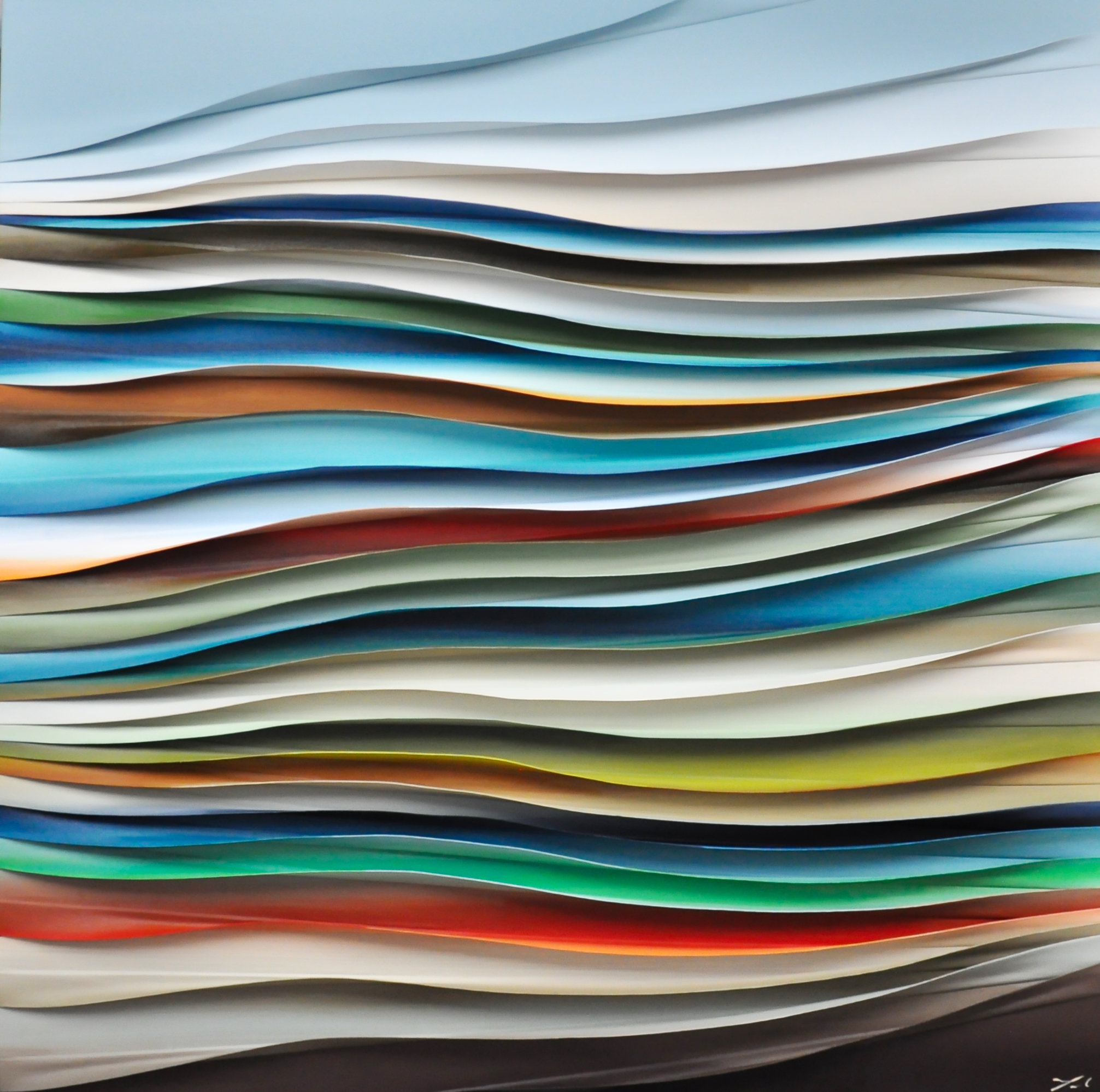 Terre de chez nous, 3-D mixed media painting by Melanie Giguere | Effusion Art Gallery, Invermere BC