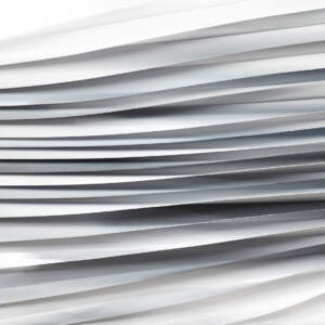 Soft white, grey, and navy 3-D mixed media abstract paintings by Melanie Giguere