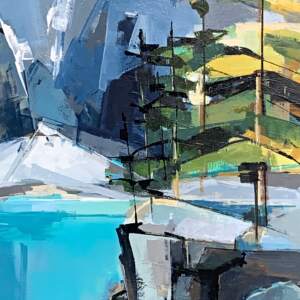 Meant to be, acrylic landscape painting of Floe Lake by Katie Lois Leahul | Effusion Art Gallery + Cast Glass Studio, Invermere BC