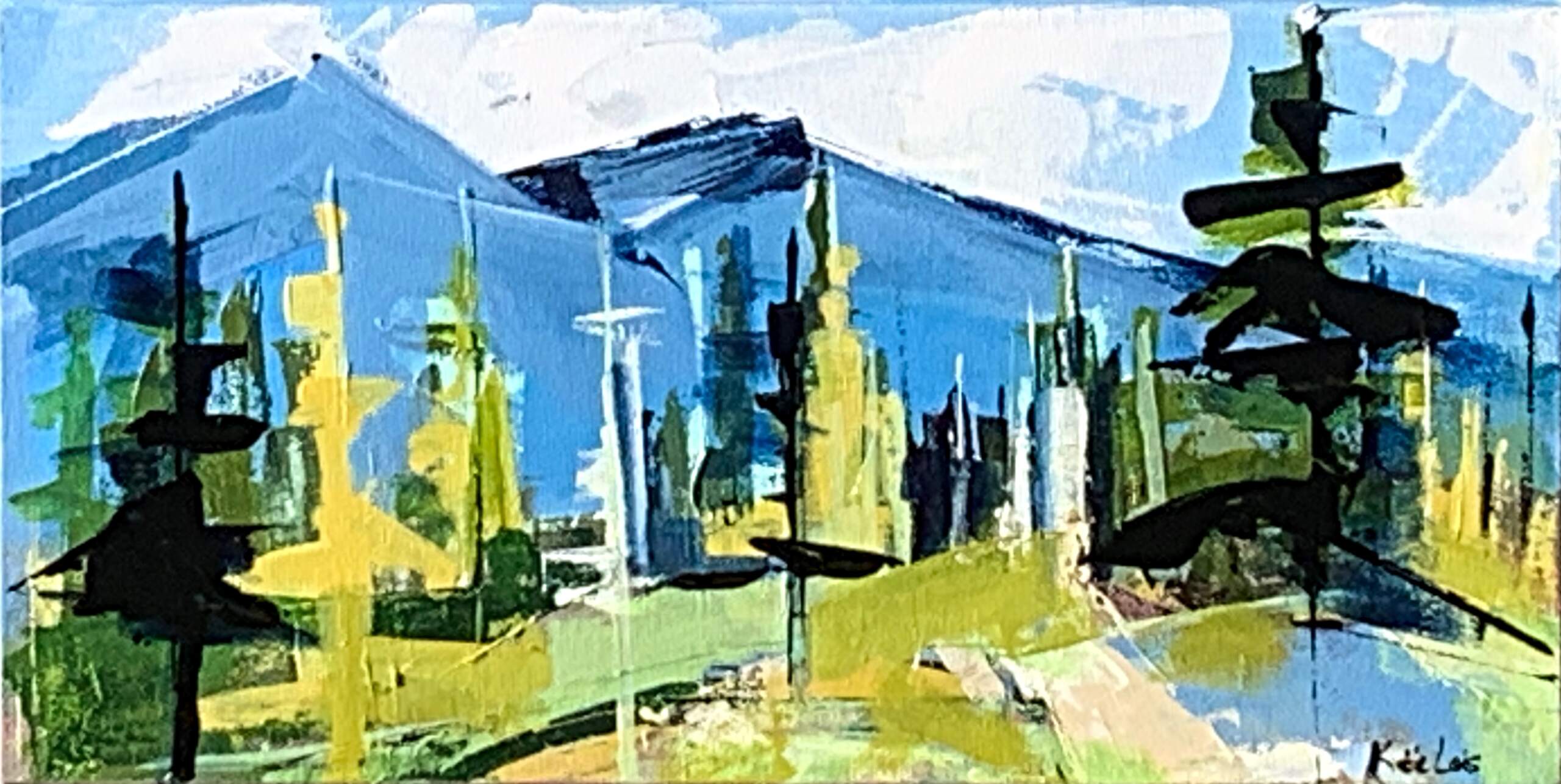 Take Me With You, acrylic landscape painting by Katie Lois Leahul | Effusion Art Gallery + Cast Glass Studio, Invermere BC