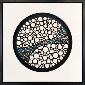 Forest River, mixed media 3-D painting by Richelle Osborne | Effusion Art Gallery + Cast Glass Studio, Invermere BC