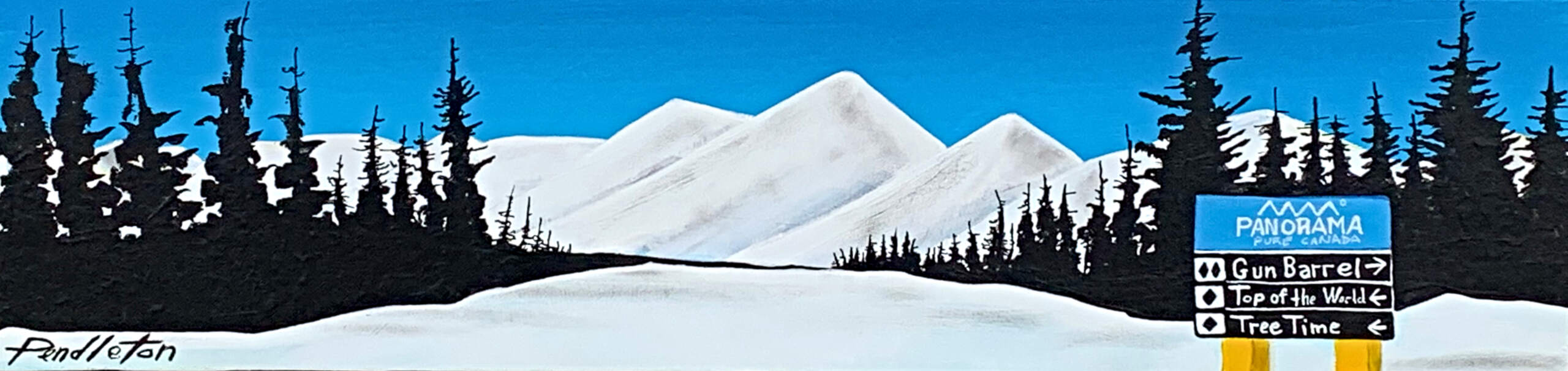 All I Need, Mixed media landscape of Panorama Ski Resort by Cody Pendleton | Effusion Art Gallery, Invermere, BC