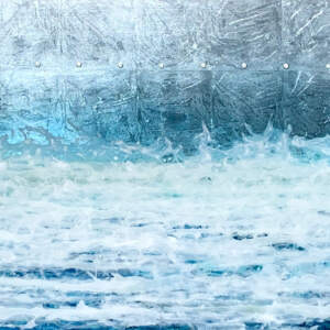 Mixed media ocean waves by David Graff.