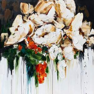 Can We Just Pretend, oil floral painting by Kimberly Kiel | Effusion Art Gallery, Invermere BC