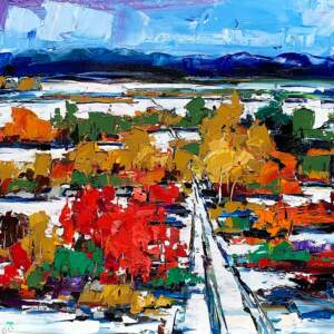 Cheers to New Beginnings, oil landscape painting by Kimberly Kiel | Effusion Art Gallery, Invermere BC