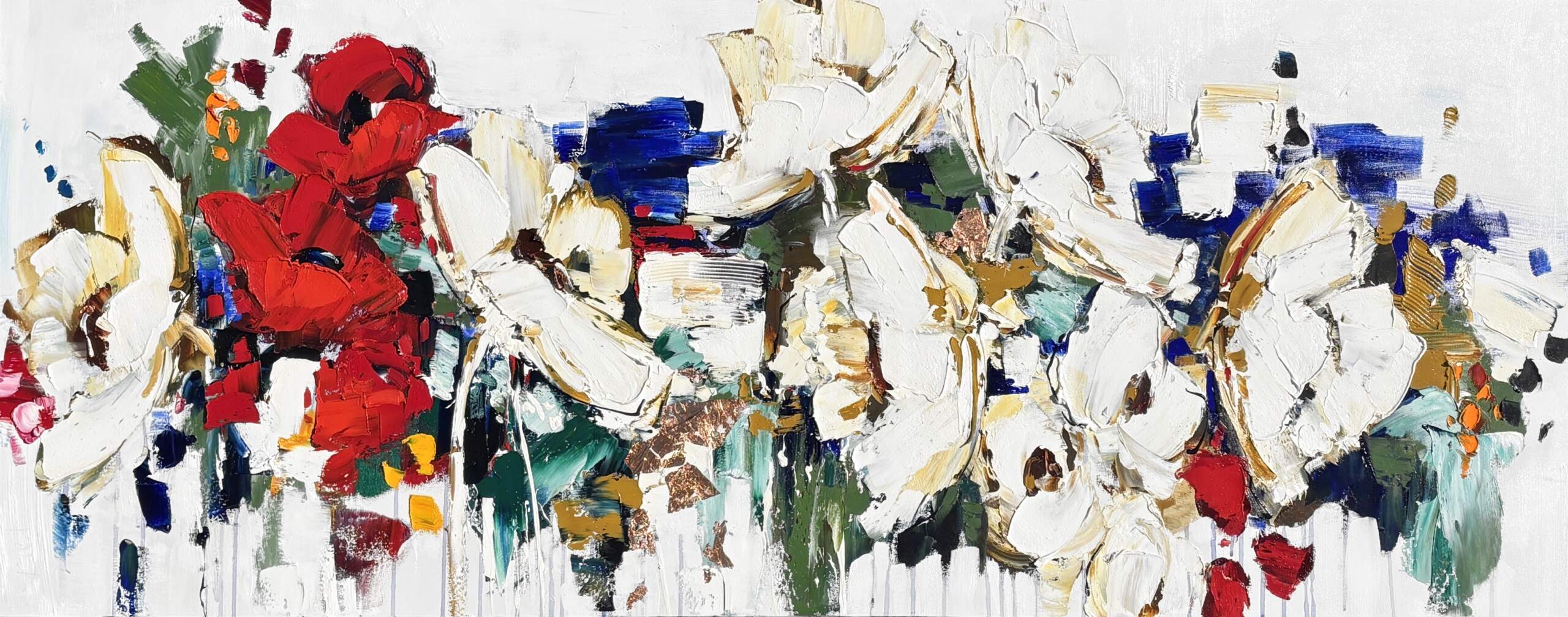 Introspection, mixed media floral painting by Kimberly Kiel | Effusion Art Gallery, Invermere BC